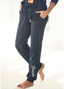 BENCH. LOUNGEWEAR Relaxhose schwarz Gr. 32/34 für Damen. Mit Logostickerei. Bequem. Nachhaltig.