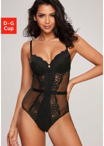 Lascana Body 'Cara' schwarz Gr. 100 Cup F für Damen. Mit herzförmiger Ausschnitt. Mit Bügel. Nachhaltig.