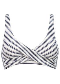 Bikini Top watercult Seaside Splash Cross-Over Bikini Top Damen (Gr 42 - Cup: D |grau/weiß)