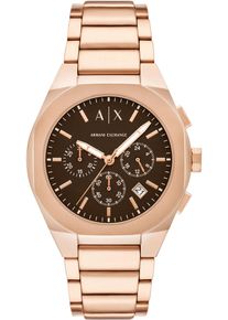 Armani Exchange Herren Chronograph "SYNC"roségoldfarben, Armbanduhren, Quarzuhr, Armbanduhr, Herrenuhr, Silikonarmband, analog, Tag