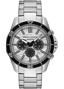 Armani Exchange Herren Chronographedelstahlfarben, silberfarben, Armbanduhren, Quarzuhr, Armbanduhr, Herrenuhr, Edelstahlarmband, Geschenkidee, Tag