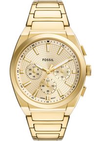 Fossil Herren Chronograph "EVERETT"gelbgoldfarben, Armbanduhren, Quarzuhr, Armbanduhr, Herrenuhr, Edelstahlarmband, analog