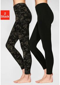 H.I.S. H.I.S Leggings mehrfarbig Gr. 32/34 für Damen. Mit Allover-Druck. Figurbetont. Nachhaltig.