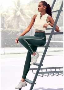 active by Lascana LASCANA ACTIVE Funktionsleggings 'Tennis' Grün Gr. XS (32/34) für Damen. Figurbetont