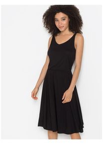 Vivance Jerseykleid schwarz Gr. 40 für Damen. Mit V-Ausschnitt. Figurumspielend. Nachhaltig.
