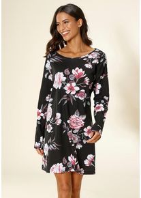 Vivance Dreams Nachthemd mehrfarbig Gr. 32/34 für Damen. Rundhals und Allover-Druck. Bequem. Nachhaltig.
