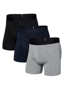 SAXX Droptemp Cooling Cotton Boxerbrief Kunstfaserunterwäsche Herren (Gr L |grau/schwarz)