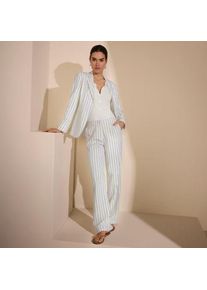 LANDS' END Weite Hose im Leinenmix, Damen,  Wei&szlig;, Leinen, by Lands' End