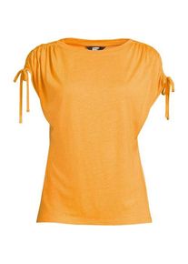LANDS' END Leinenmix-Shirt mit geraffter Schulter, Damen,  Orange, Leinen/Viskose, by Lands' End