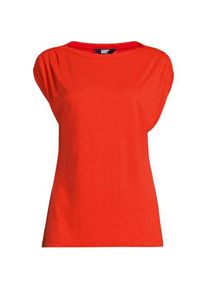 LANDS' END Shirt aus Leinenmix mit U-Boot-Ausschnitt, Damen,  Orange, Leinen/Viskose, by Lands' End