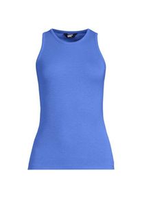 LANDS' END &Auml;rmelloses, geripptes Top, Damen,  Blau, Elasthan/Viskose/Viskose-Mischung, by Lands' End