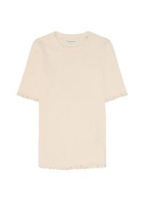 T-Shirt KnowledgeCotton Apparel Rib Tee Ruffle Hemming Damen (Gr L |beige)