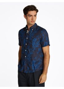 Tommy Hilfiger Herren Leinenhemd "LINEN TROPICAL PRT SS RF SHIRT"desert sky, night sky, casual, Gr. XXL, Web, Obermaterial: 100% Leinen, Hemden, mit