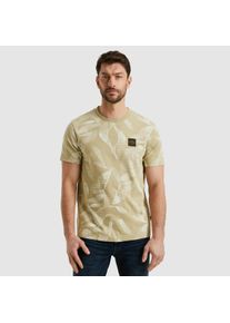 PME-Legend PME LEGEND Herren T-Shirt "Short sleeve r-neck slub jersey aop"gray grün, casual, Gr. M, bedruckt, Jersey, Obermaterial: 100% Baumwolle, Shirts, mit