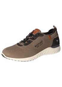Mustang Shoes Herren Slip-On Sneaker, Gr. 41taupe, kaffee, Textil, Lederimitat, kontrastfarbene Details, casual, Schuhe, Slipper, Freizeitschuh mit