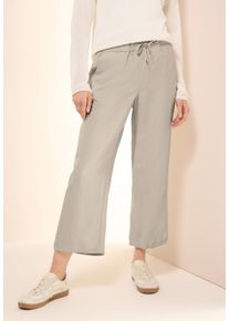 Cecil Damen Leinenhose "Style Neele"pumice beige, casual, Gr. XL, unifarben, Web, Obermaterial: 55% Leinen, 45% Viskose, Hosen, mit Kordelzug und aus