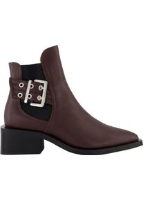 Ganni Stiefel - Dames Chunky Buckle Chelsea Bruin - Gr. 37 (EU) - in Braun - f&uuml;r Damen