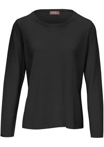 include - Rundhals-Pullover aus Schurwolle und Kaschmir, schwarz, Gr. 36 / S - Schurwolle