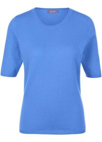 include - Rundhals-Pullover aus Schurwolle und Kaschmir, blau, Gr. 40 / M - Schurwolle