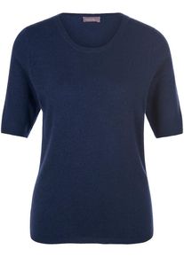 include - Rundhals-Pullover aus Schurwolle und Kaschmir, blau, Gr. 38 / S - Schurwolle