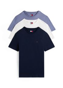 Tommy Jeans Herren T-Shirt "TJM XSLIM 3 PACK TEE"ecru, schwarz night navy, blau moment, casual, Gr. L, unifarben, Single Jersey, Obermaterial: 100%