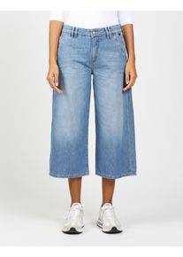Gang Damen 3/4-Jeans "94MONA CULOTTE"true used wash, casual, Gr. 27, Denim/Jeans, Obermaterial: 100% Baumwolle, Jeans, mit weitem Bein