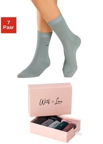 Lascana Basicsocken mehrfarbig Gr. 35-38 für Damen. Mit Logostickerei. Elastisch. Nachhaltig.