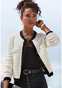 Lascana Strickjacke mehrfarbig Gr. 36/38 für Damen. Mit Rundhals. Figurbetont