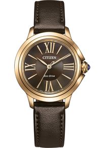 Citizen Damen Solaruhr "Citizen L"braun, Armbanduhren, Armbanduhr, Damenuhr, Lederarmband, analog, Batterie-Entladungsanzeige
