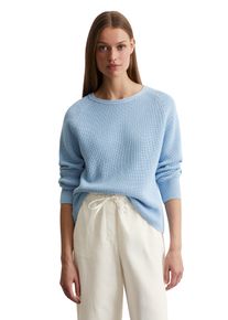 Marc O'Polo MARC O'POLO Damen Rundhalspullover "aus Heavy-Weight-Organic-Cotton"smooth sky, casual, Gr. XXL, unifarben, Obermaterial: 100% Baumwolle, Pullover