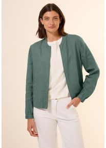 Cecil Damen Blousonbalmy khaki, casual, Gr. L, unifarben, Stoff, 100% Leinen, Jacken, mit Stehkragen