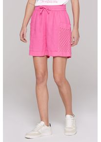 SOCCX Damen Shortsfloral pink, casual, Gr. S, unifarben, Material Oberstoff: 100% Leinen, Material Einsatz: 95% Baumwolle, 5% Elasthan, Hosen, mit