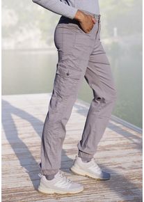 active by Lascana LASCANA ACTIVE Trekkinghose 'Cargo Jeans Optik' grau Gr. 34 für Damen. Nachhaltig.