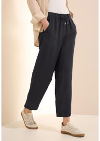 Cecil Damen Leinenhose "Style Neele"volcanic grau, casual, Gr. S, unifarben, Web, Obermaterial: 55% Leinen, 45% Viskose, Hosen, mit Kordelzug und aus