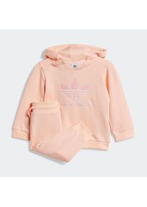 Kinder Trainingsanzug "HOODIE SET BL"haze coral, sportlich, Gr. 104, adidas originals, Obermaterial: 70% Baumwolle, 30% Polyester, Sportanzüge