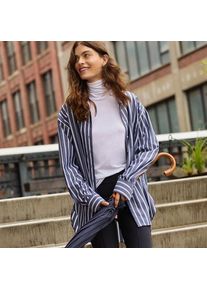 LANDS' END B&uuml;gelfreie, lange Baumwoll-Hemdbluse, Damen,  Blau, Baumwolle, by Lands' End