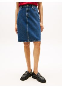 Tommy Hilfiger Damen Jeansrock "DNM DEE STRAIGHT KNEE RW SKIRT"dee, casual, Gr. 38, unifarben, Web, Denim/Jeans, Obermaterial: 100% Baumwolle, Röcke