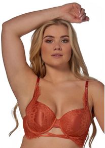 After Eden D-cup & up Damen Halbschalen-BH "Tessa", AFTER EDEN D-CUP & UP, Gr. 70brique, Obermaterial: 64% Polyamid, 31% Polyester, 5% Elasthan, feminin, BHs, Mit Spitze
