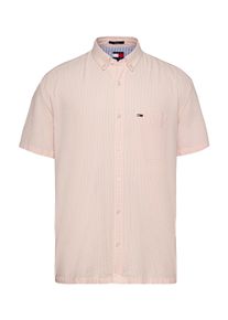 Tommy Jeans Herren Kurzarmhemd "TJM REG SEERSUCKER STP SS SHIRT"precious pink stripes, casual, Gr. L, gestreift, Web, Obermaterial: 100% Baumwolle,