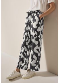 Cecil Damen Stoffhose "Style Neele"volcanic grau, casual, Gr. S, Web, Obermaterial: 86% Viskose, 14% Nylon, Hosen, mit grafischem Muster und