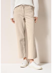 Cecil Damen Weite Jeans "Style Neele"jute beige, casual, Gr. 32, unifarben, Denim/Jeans, Obermaterial: 89% Baumwolle, 8% Polyester, 3% Elasthan,