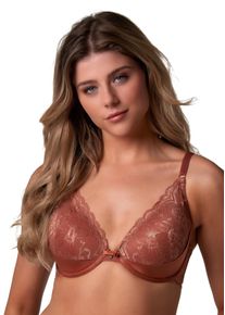 After Eden D-cup & up Damen Halbschalen-BH "Mexy", AFTER EDEN D-CUP & UP, Gr. 75cinamon, Microtouch, Spitze, Obermaterial: 85% Polyamid, 15% Elasthan, feminin, BHs,