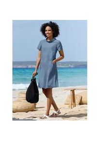Jeanskleid Heine ""Jeans-Kleid"", Damen, Gr. 38, Normalgrößen, blau (blau, bleached), 100% Baumwolle, unifarben, kurz, Kurzarm, Kleider