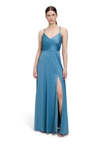 Vera Mont Damen Abendkleid "Vera Mont Abendkleid mit V-Ausschnitt"shiny blaustone, feminin, Gr. 40, Satin, Obermaterial: 97% Polyester, 3% Elasthan.