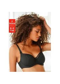 B&uuml;gel-BH Petite Fleur, Damen, Gr. 95, Cup B, schwarz-wei&szlig; (wei&szlig;, schwarz), Jersey, Obermaterial: 79% Baumwolle, 8% Polyamid, 8% Polyester, 5% Elasthan, BHs BH BH-Set B&uuml;gel-BH Dirndl-BH W&auml;sche, aus Baumwolljacquard im Dirndl-Schnitt, Dessous