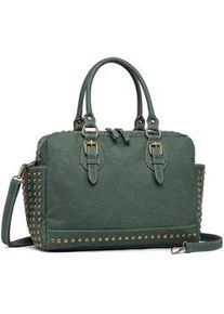 Schultertasche "Boho", Damen, Gr. B/H/T: 34cm x 24cm x 12cm onesize, gr&uuml;n, Polyurethan (PU), Collezione Alessandro, Taschen Schultertasche, mit 2 Seitenf&auml;chern