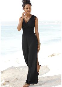Lascana Overall schwarz Gr. 34 für Damen. Mit tiefer V-Ausschnitt. Figurumspielend. Nachhaltig.