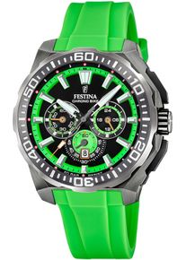 Festina Herren Chronograph "Chrono Bike 2025"grün, Armbanduhren, Quarzuhr, Armbanduhr, Herrenuhr, analog, Tag, Stoppfunktion