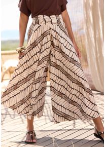 Lascana Damen Hosenrockbeige, braun bedruckt, modisch, Gr. 42, bedruckt, Web, Obermaterial: 100% Polyester, Röcke, mit Alloverdruck, Culotte,
