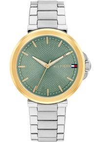 Tommy Hilfiger Damen Quarzuhr "Lori"edelstahlfarben, grün, Armbanduhren, Armbanduhr, Damenuhr, Edelstahlarmband, analog